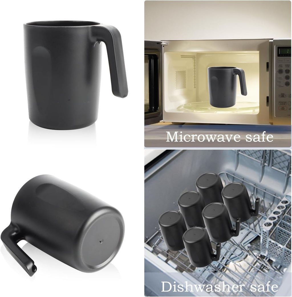 Unbreakable Coffee Mug Set - 6 Wheat Straw Reusable Cups | Dishwasher Safe Drinking Glasses | Alternative to Plastic