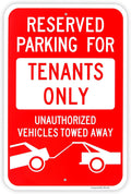 Large Reserved Parking Sign, Tenants Parking Only Sign, 18"x 12" .040 Rust Free Aluminum – Reflective, UV Protected