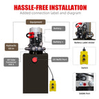 12 Quart Hydraulic Power Unit Double Acting Hydraulic Pump for Dump Trailer