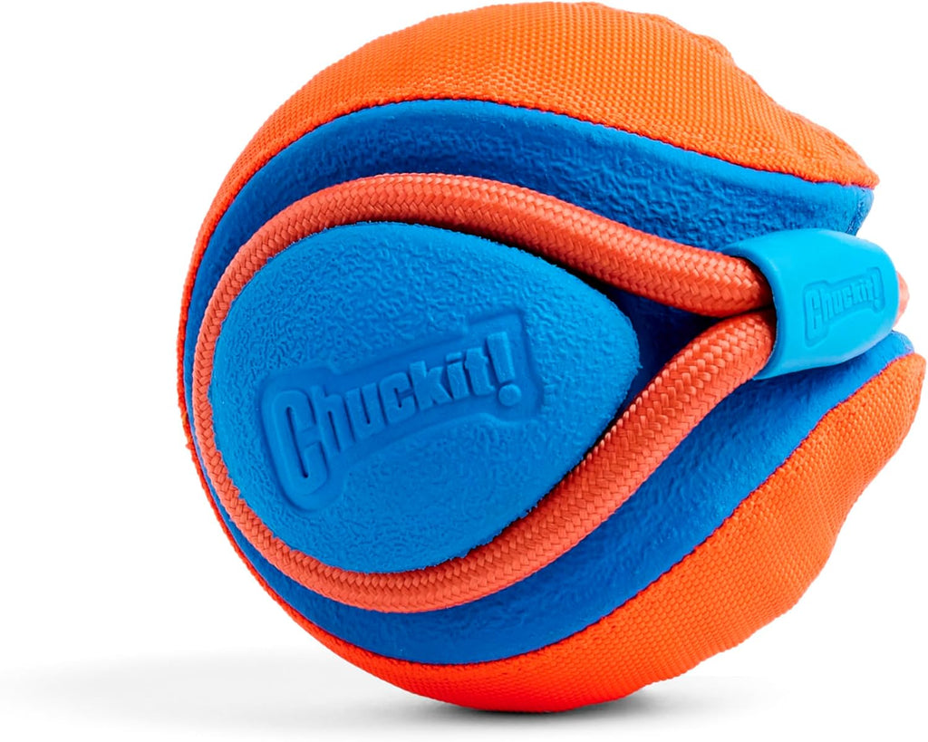 Rope Fetch Dog Toy - Ball on Rope Fetch and Tug-of-War Toy for Dogs - Durable EVA Rubber Construction - 5.5-inch