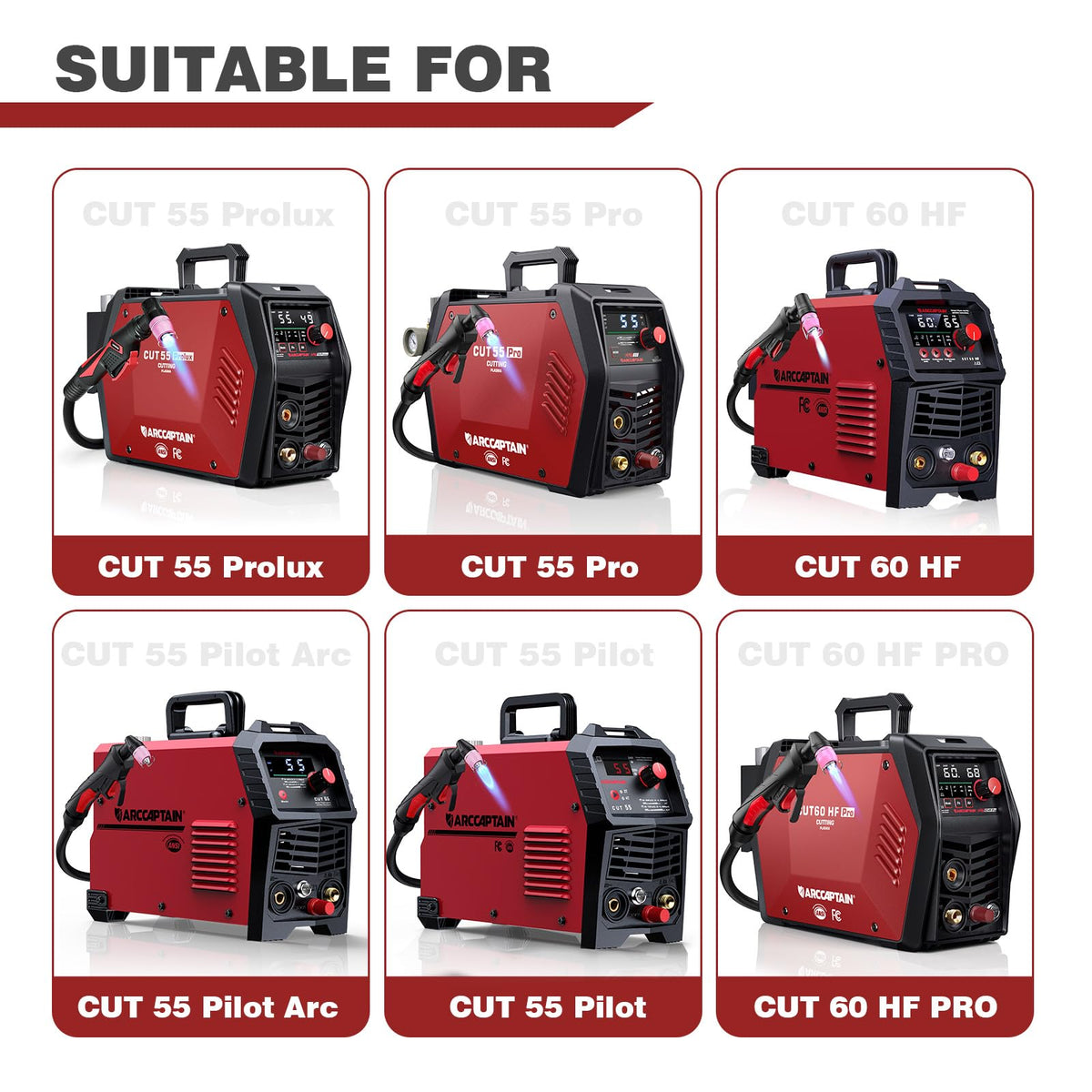 ARCCAPTAIN AG-60 Plasma Cutter Torch Consumables, 24Pcs .040''