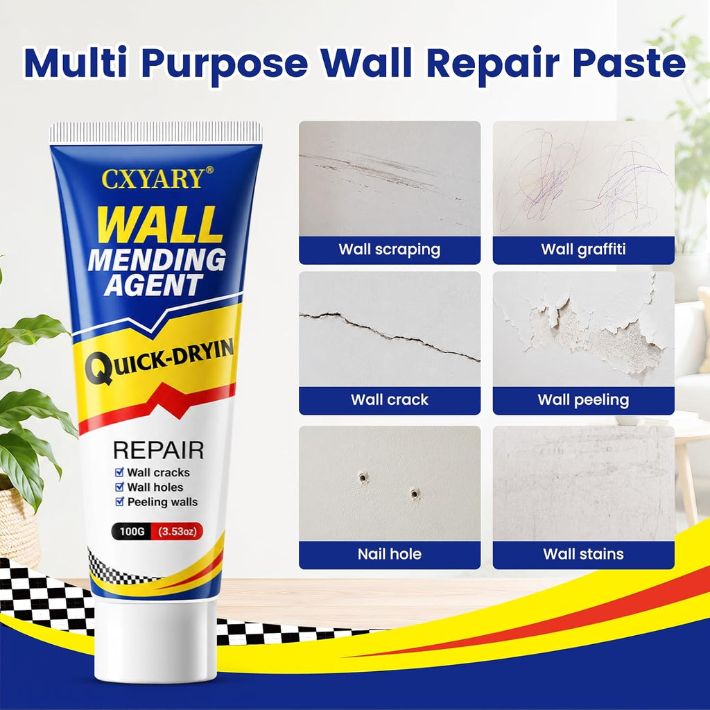 Drywall Repair Kit 3 Tubes,Spackle Wall Repair Paste Kit | 3×100g Putty, White Plaster Drywall Mud for Wall Repair