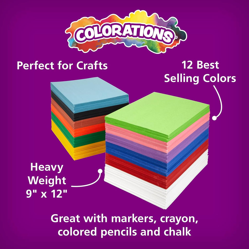 Construction Paper, Classroom Art Supplies, 9" x 12" Craft Paper 2200 Sheet Pack, Heavyweight Construction Paper