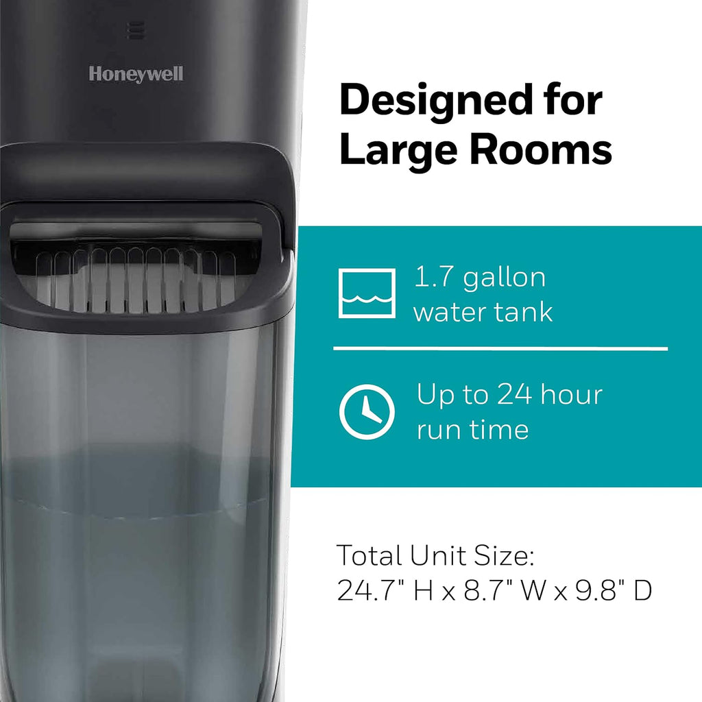 Top Fill Tower Humidifier, Digital Humidistat, Black – Cool Mist Humidifiers for Bedroom, Home or Office with