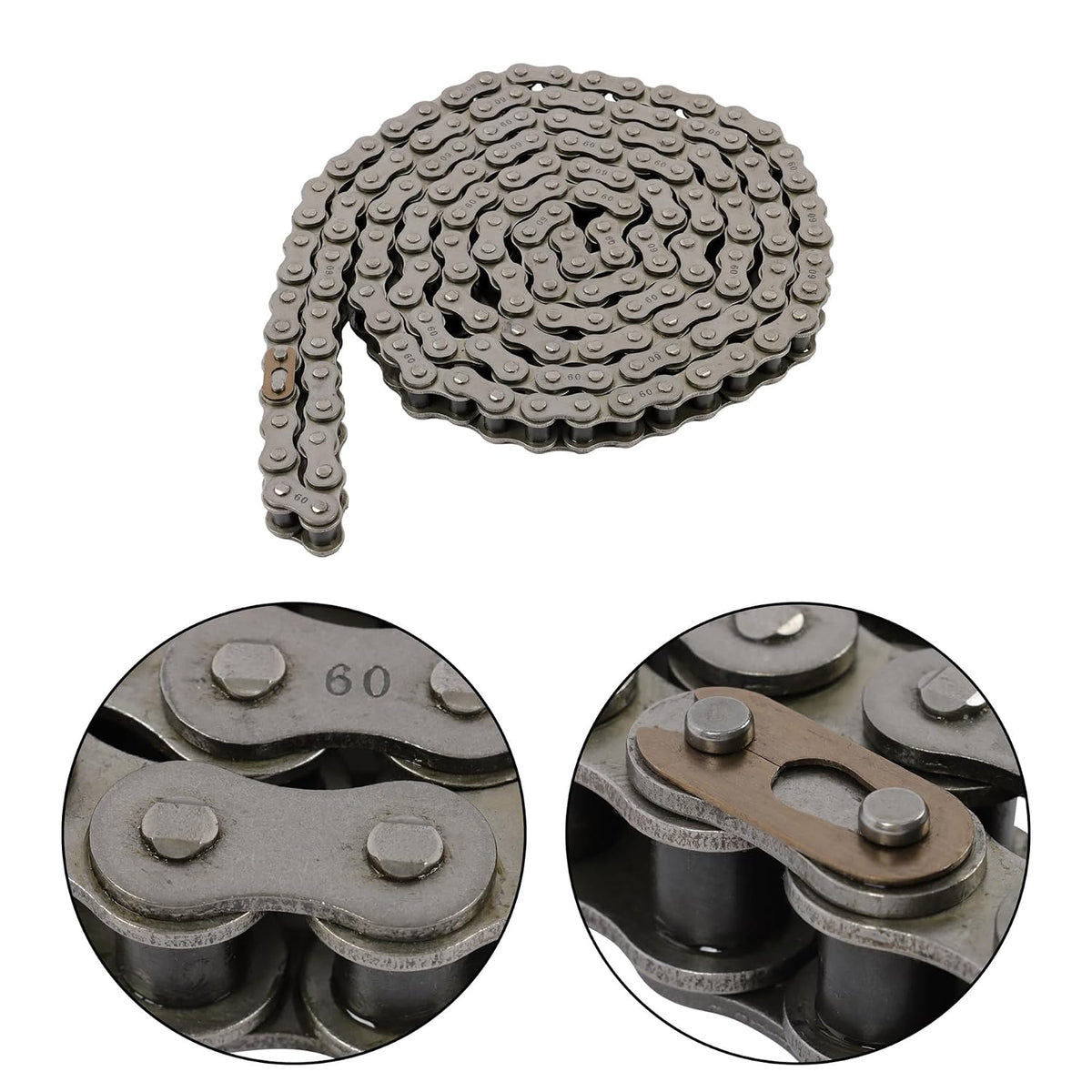 kimllier #60 Roller Chain 10 Feet, Heavy Duty Industrial Drive Chain