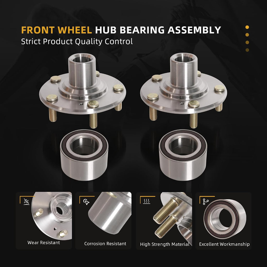2 Front Wheel Hub Bearing Assembly for Honda Civic DX EX LX HF