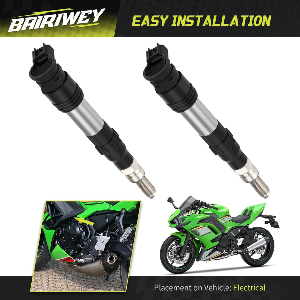 2Pcs Ignition Coils & Iridium Spark Plug for Kawasaki Ver-sys Nin-ja Vulcan