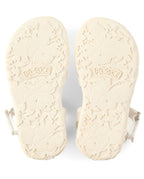 Adjustable Ankle Strap Flat Sandals,White/White,5