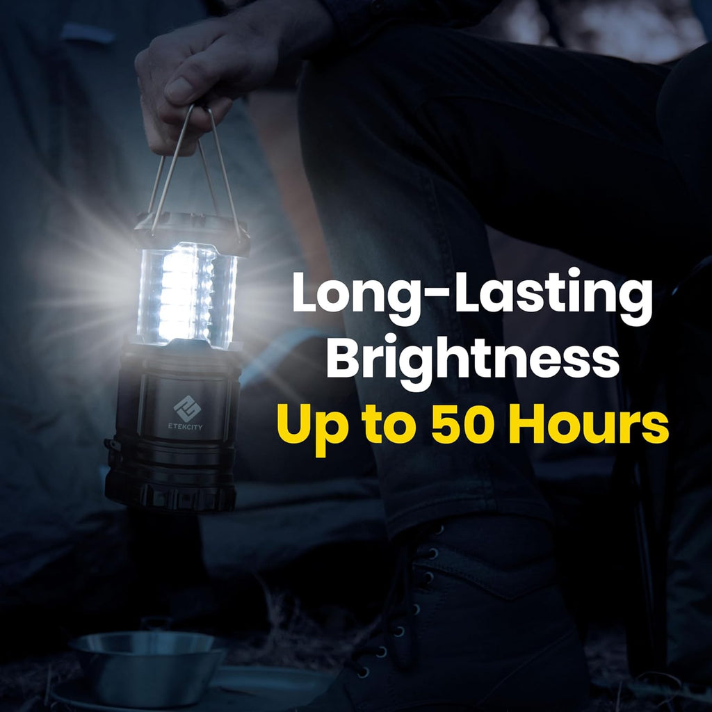 LED Camping Lanterns, Battery Operated, 2 Pack | Power Outages, Hurricane Preparedness, Camping, Emergency Kit, Water