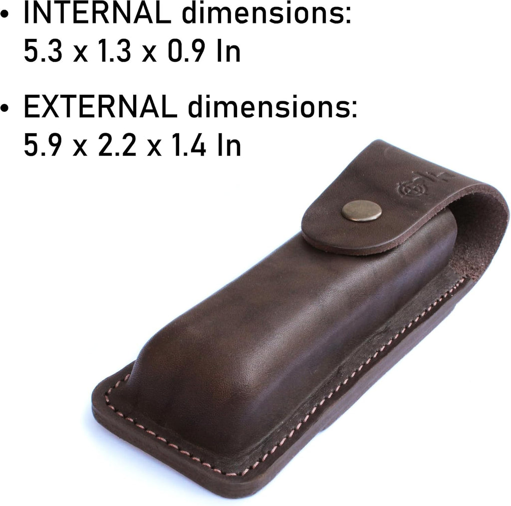 Leather Knife Sheath For Folding Knife Holster For Pocket Knife With Belt Loop, Huntsman Knife Pouch Multitools