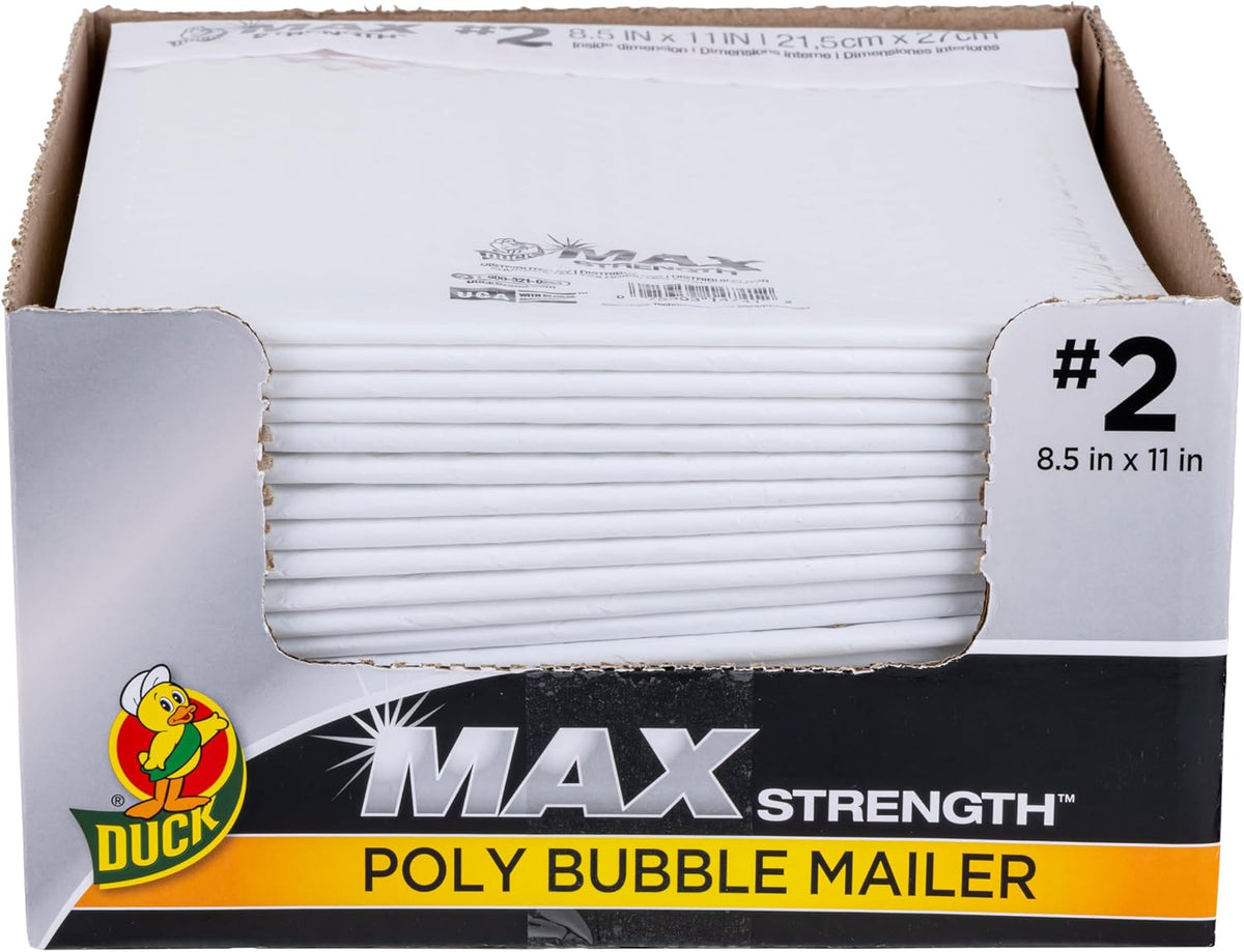 Brand #2 Poly Bubble Mailers, White, 10.5 inch x 15 inch, 25 Pack