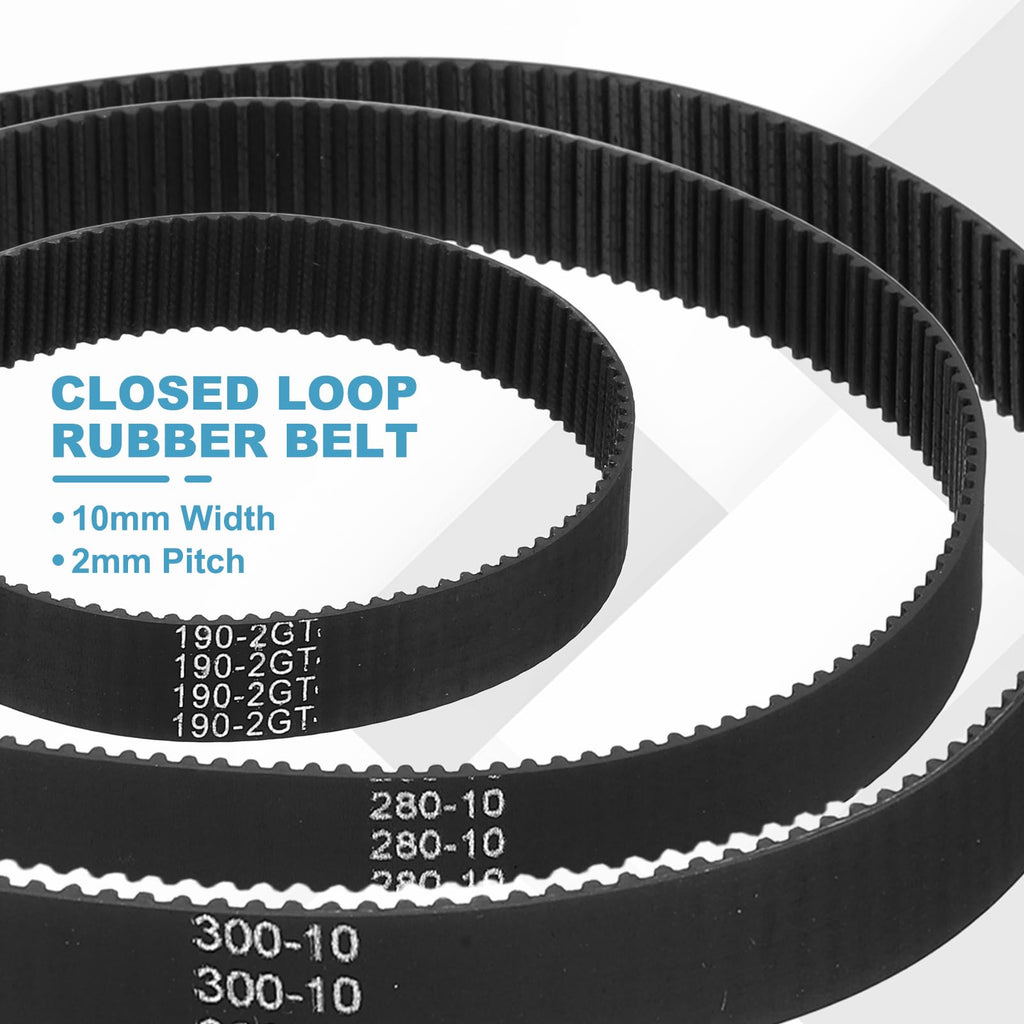 MECCANIXITY GT-2 Timing Belt 10mm Width 2mm Pitch Black 5pcs