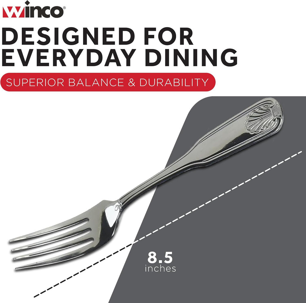 St 12-Piece Toulouse Dinner Fork Set, 18-0 Extra Heavy Weight Stainless Steel, Silver