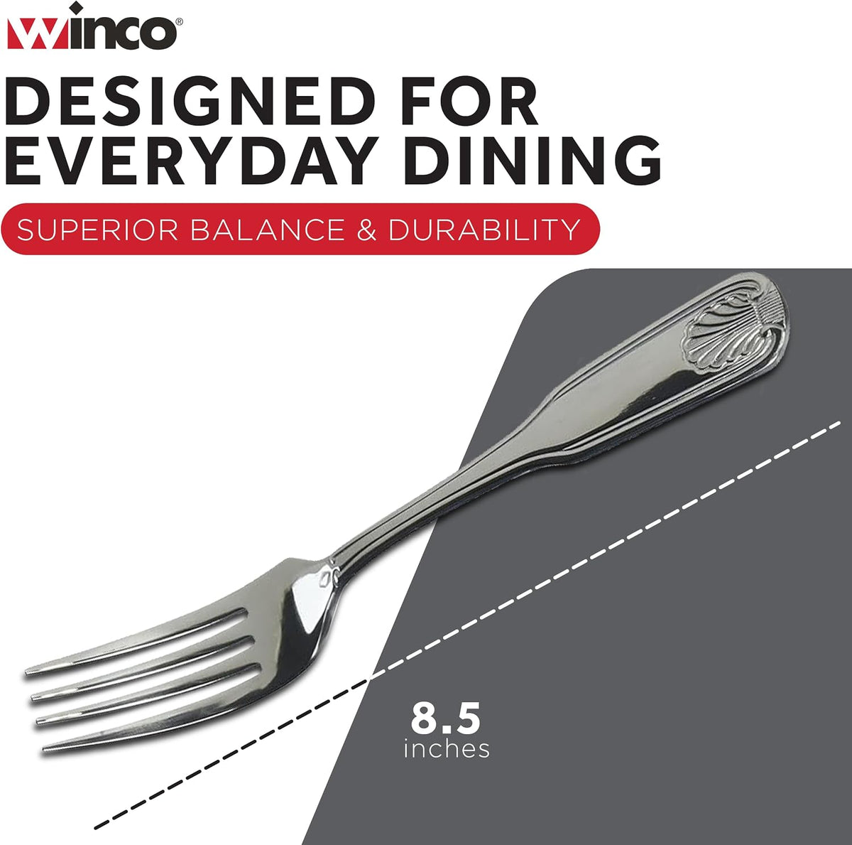 St 12-Piece Toulouse Dinner Fork Set, 18-0 Extra Heavy Weight Stainless Steel, Silver