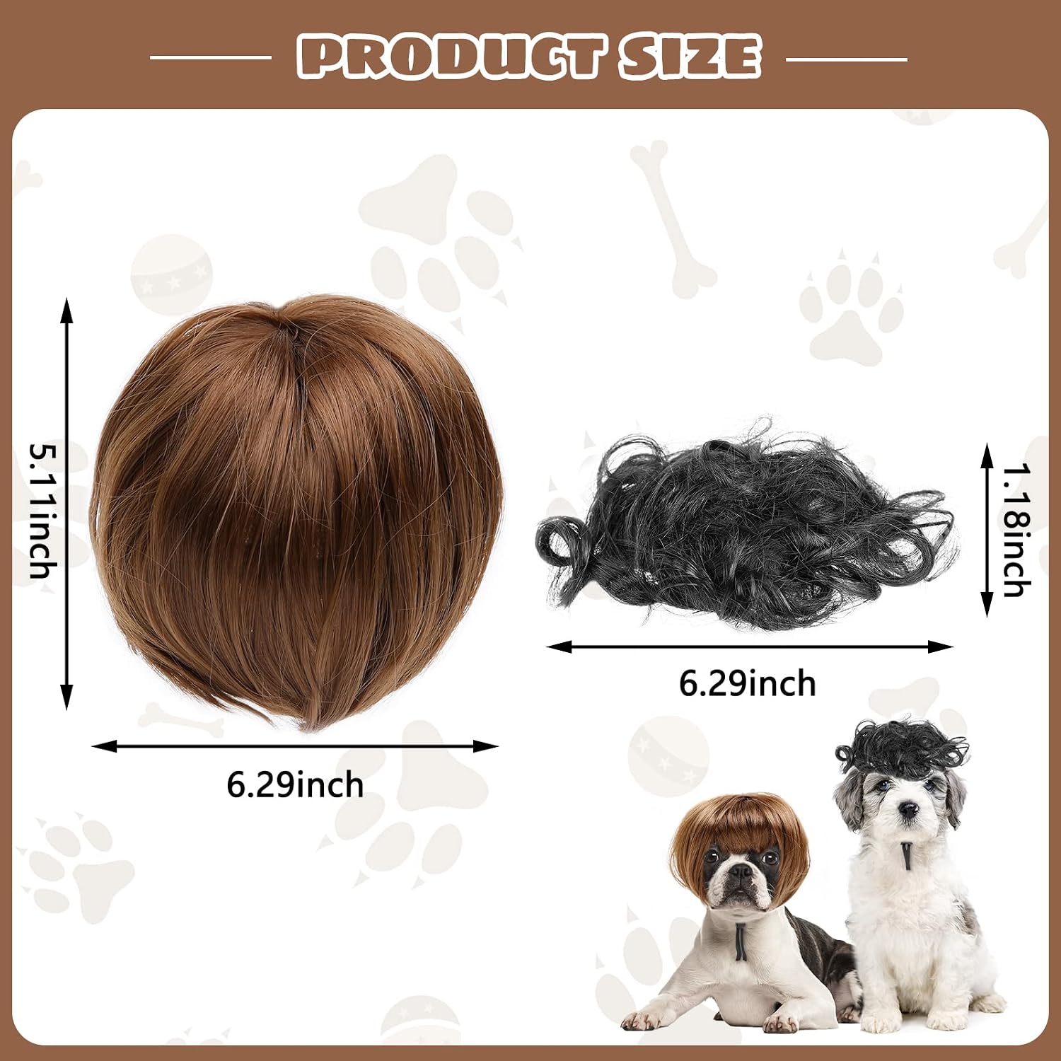 Dog Costume Cat Apparel Dog Toys Curly Braids Headgear Wigs Styling Cute Funny Pet Hair Accessories Decoration for