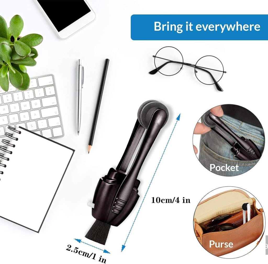 Portable Microfiber Eyeglass Cleaner (3 Count), Efficient and Durable Carbon Microfiber Technology, Lens Cleaner with