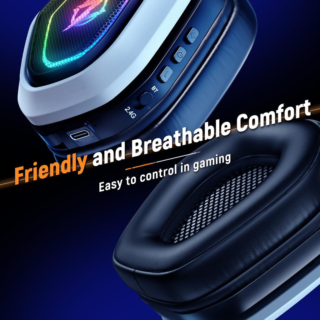 Wireless Gaming Headset for PS5, PC, Switch| Lossless Audio-40H Batt | Play & Charge, 2.4GHz USB & Type-C, Flip Mic