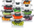 24 Pieces Glass Food Storage Containers Set, Meal Prep Containers, BPA-Free Airtight Glass Storage Containers with