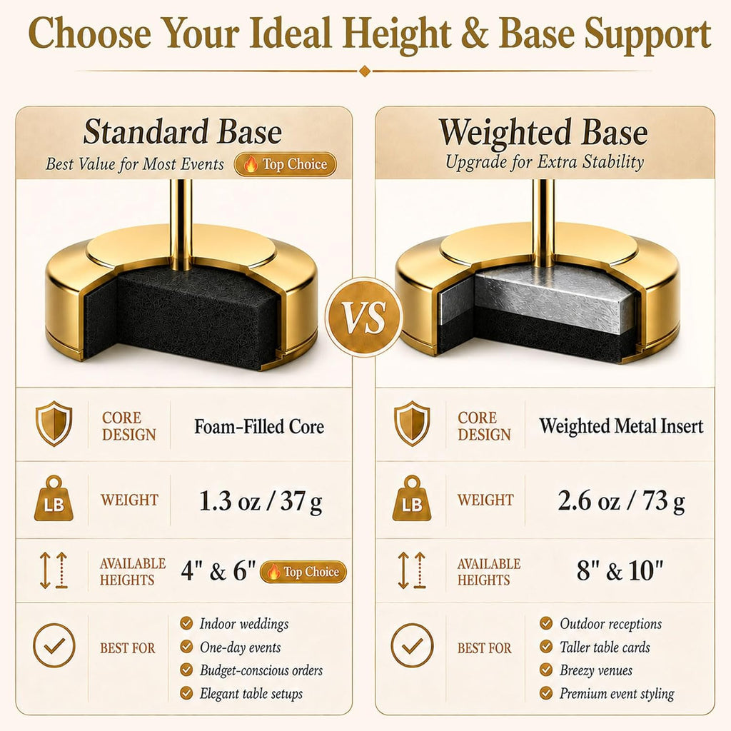 12 Pcs Gold Table Number Holders, 4 Inch Tall Place Card Holders for Table, Sturdy Photo Picture Holders with
