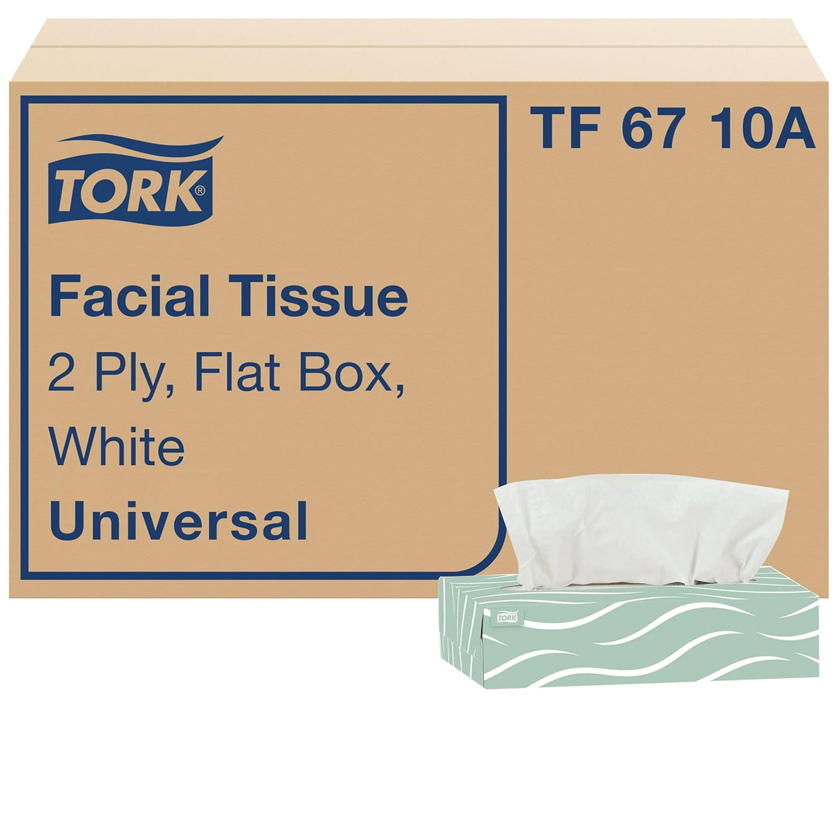 Universal Facial Tissue Flat Box White, 2-ply, 30 x 100, TF6710A