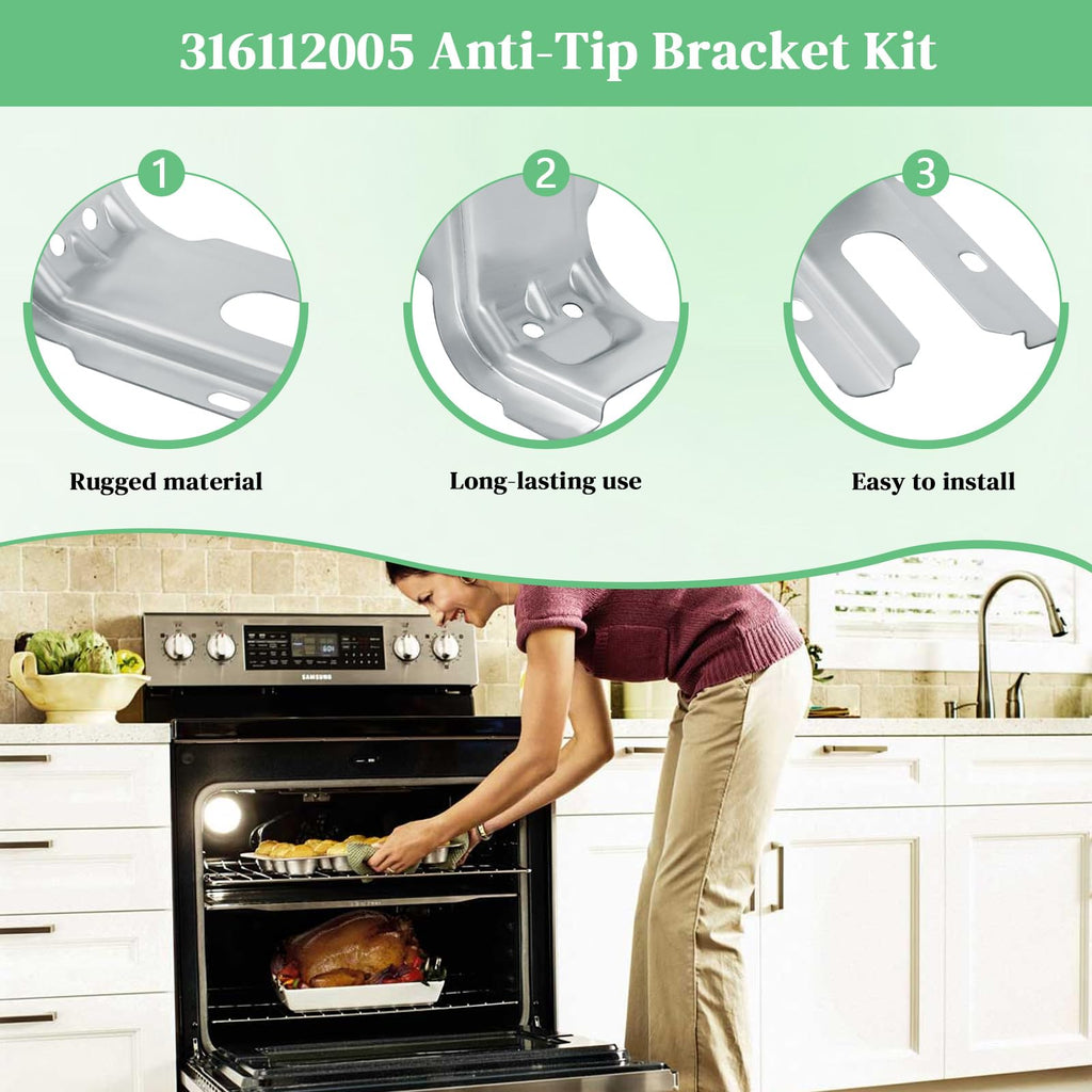 316112005 Anti-Tip Bracket for Stove Compatible with Frigidaire Electrolux