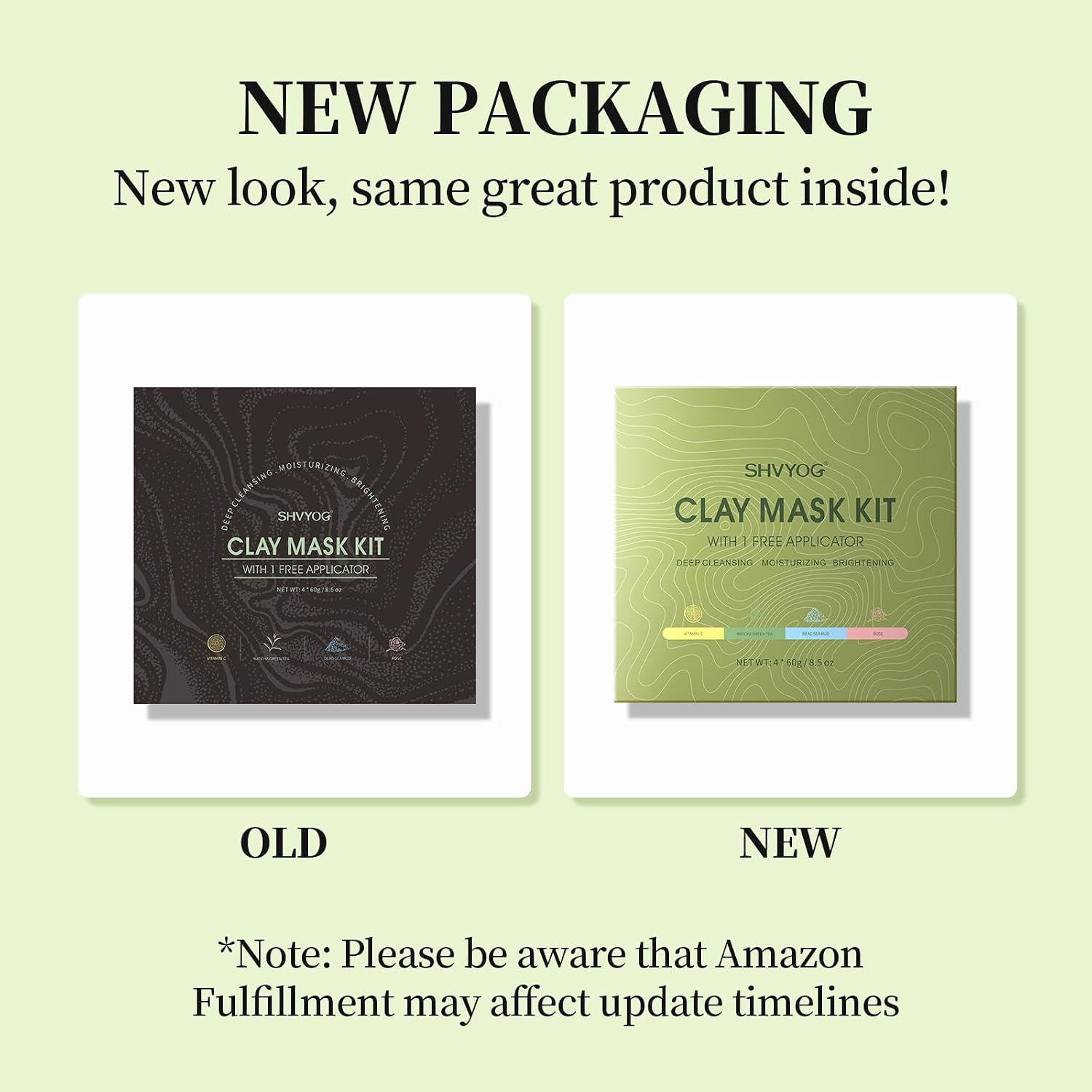 4Pcs Face Mask Set - Turmeric Clay Mask, Vitamin C, Green Tea, Rose, Dead Sea Mud Mask, Skin Care Mask for Deep
