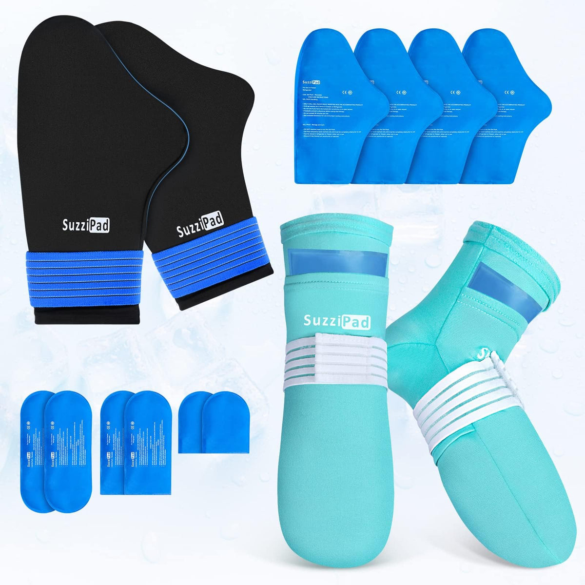 Cold Socks & Hands Ice Pack for Chemo Must Haves, Blue, XL