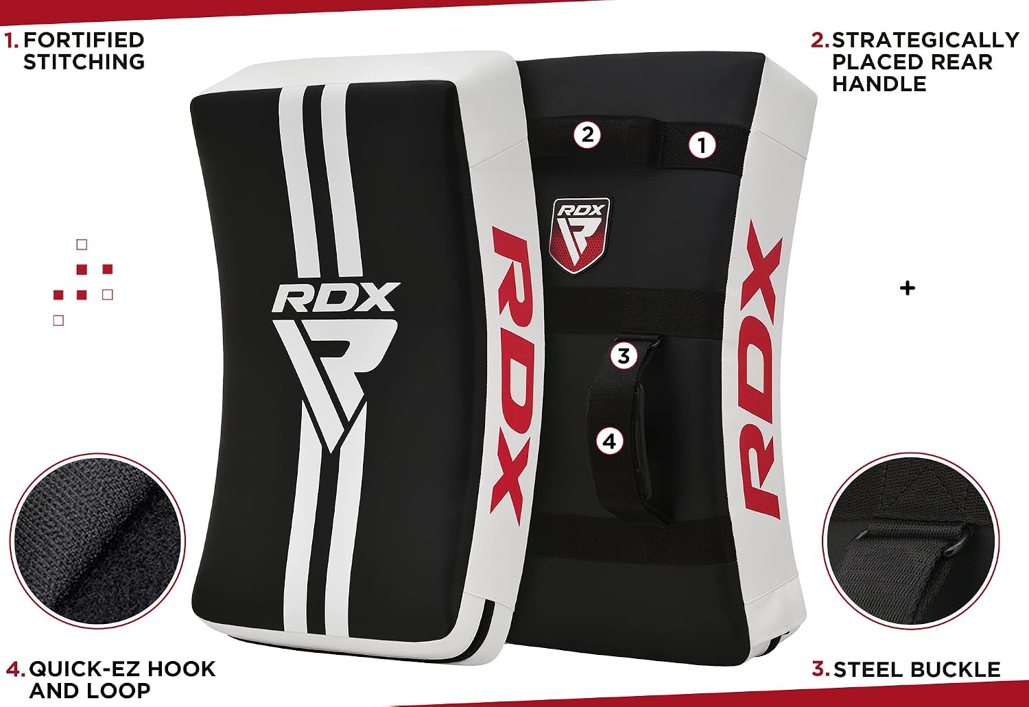 Kick Shield Muay Thai Kickboxing, Heavy Curved Kicking Striking Body Pad, Punching Foot Target MMA Boxing Training, 3