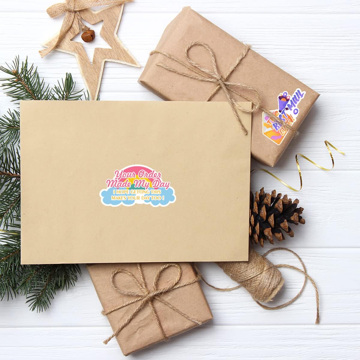 Your Order Made My Day Stickers,Thank You Stickers for Packaging 500 PCS