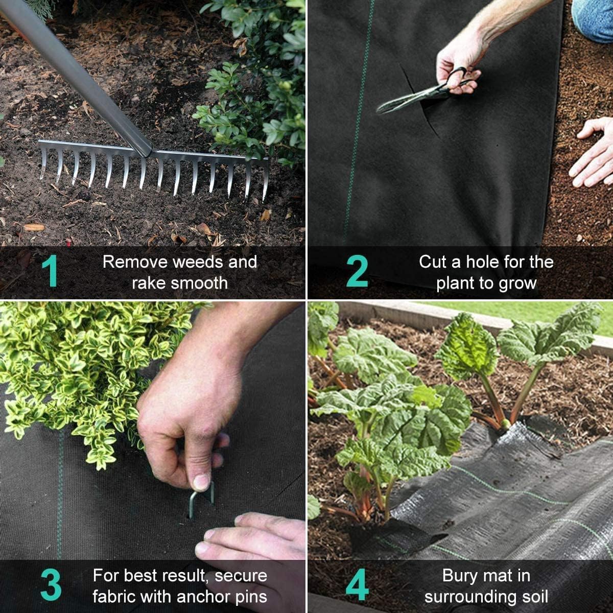 Weed Barrier Landscape Fabric Heavy Duty,3.2 OZ Premium Garden Ground Cover,1.4 ft X 50 ft Heavy Duty Weed Mat