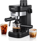 Espresso Machine 6 Bar, Rich Crema Coffee Maker | Auto Pressure Relief, Compact Home Coffee Brewer Machine, Black
