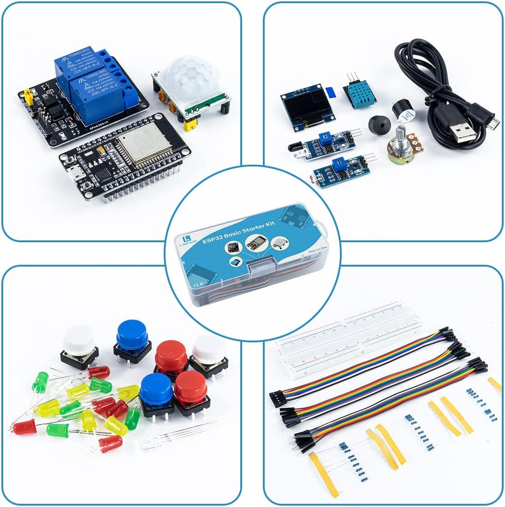 LAFVIN Basic Starter Kit for ESP32 ESP-32S WiFi IoT Development Board with Tutorial Compatible with Arduino IDE