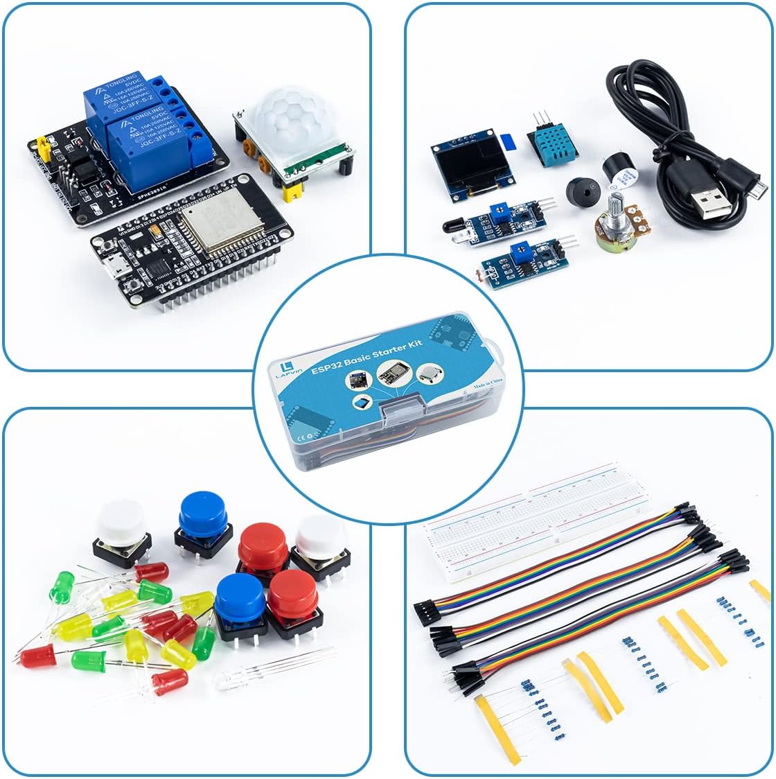 LAFVIN Basic Starter Kit for ESP32 ESP-32S WiFi IoT Development Board with Tutorial Compatible with Arduino IDE