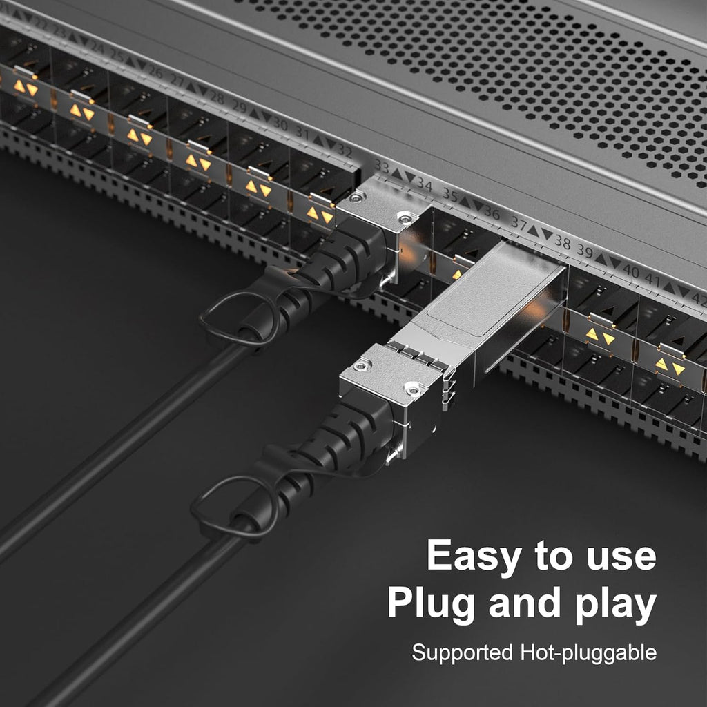 REDLUX 10G SFP+ DAC Passive Twinax Cable, 30AWG, 3-Meter(10ft)