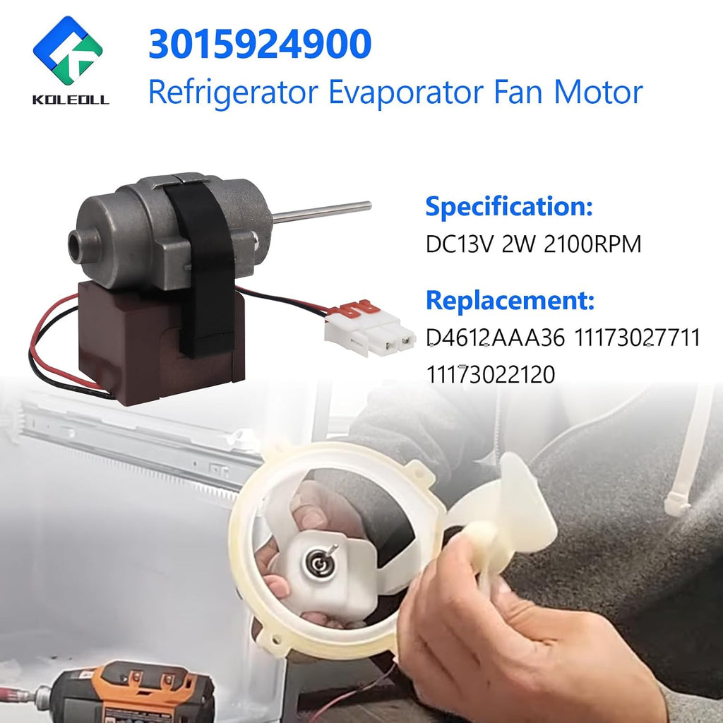 3015924900 Refrigerator Evaporator Fan Motor Compatible with Kenmore