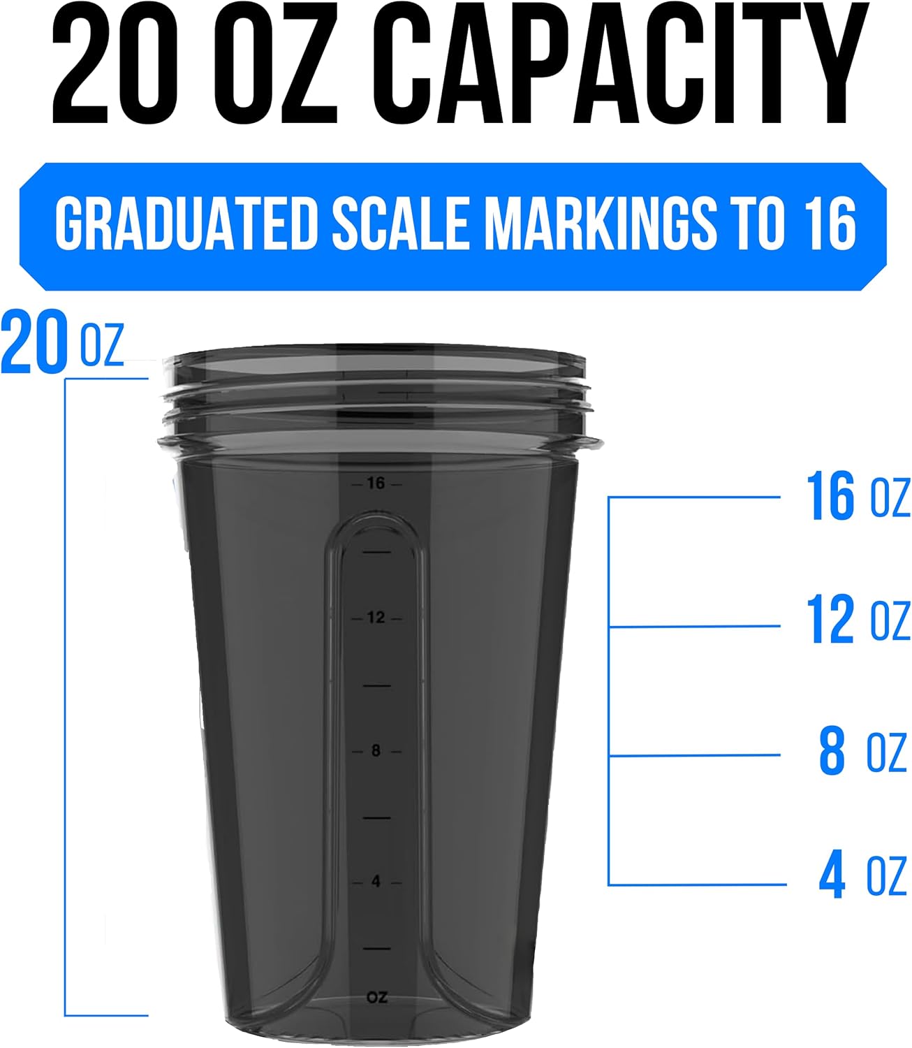 6 Pack 20oz Protein Shaker Bottle for Protein Mixes, All in Black | 6x Wire Whisk, Leak Proof Shaker Cups for Protein