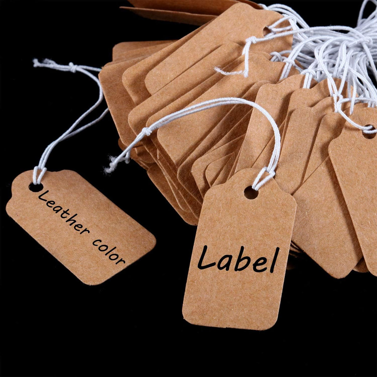 300 pcs Kraft Price Tags with Elastic String 1.38 x 0.71 Inch