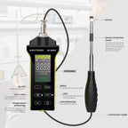 Hot Wire Anemometer HVAC Air Flow Velocity Meter Measuring 0.1-30m/s