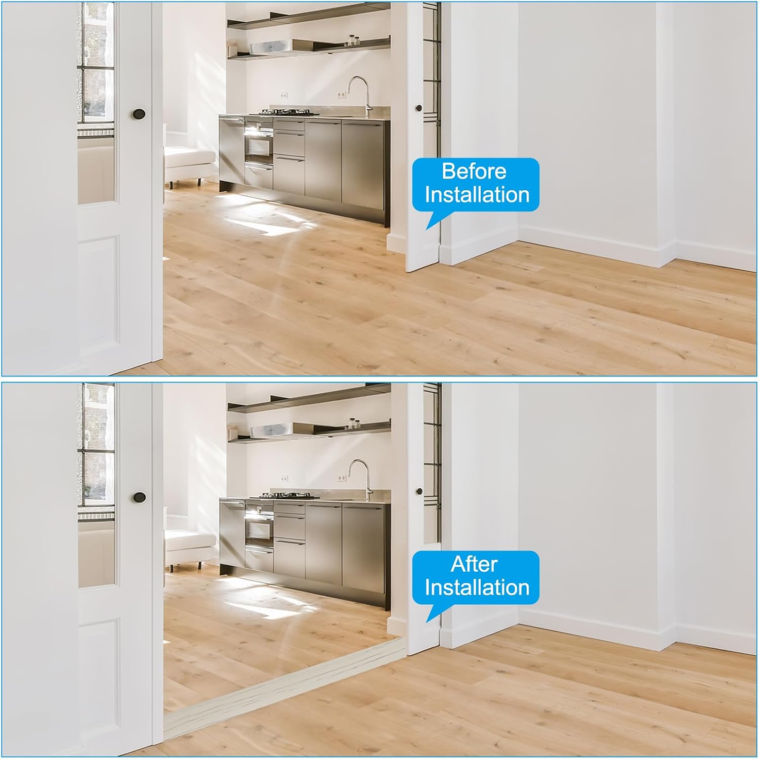 Self Adhesive Floor Transition Strip 10 ft x 3" Vinyl Flat Divider Flooring for Joining Floor Gaps Carpet Transition