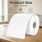 4" x 4" Large Label Stickers Roll Blank Vinyl Labels 500 Pcs