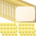 50 Sheets Graduation Award Certificate Papers 8.5 x 11 Inches with Seals, Blank Gold Foil Border Diploma Paper for