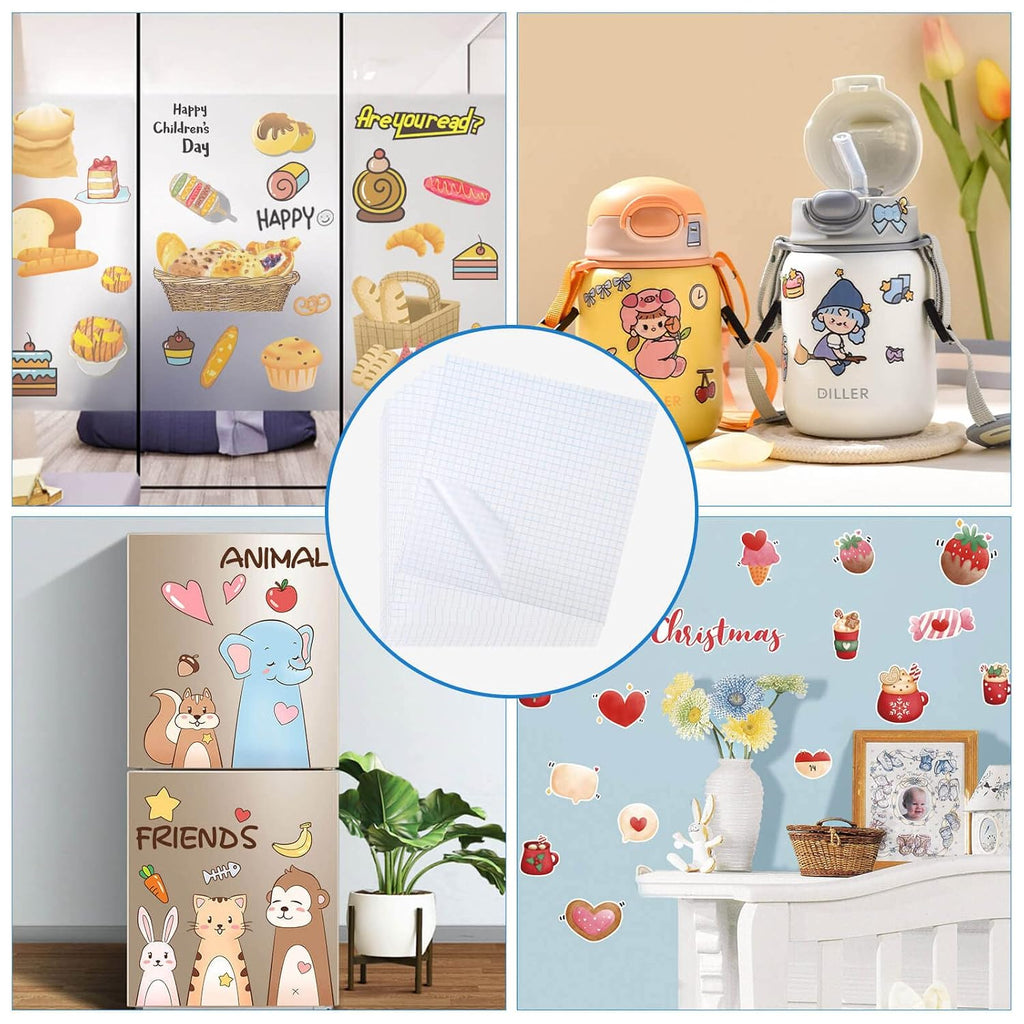 20 Pack Clear Transfer Tape, Contact Paper Decal Transfer Sheet Low Tack Ease Paper Transfer Tape for Craft
