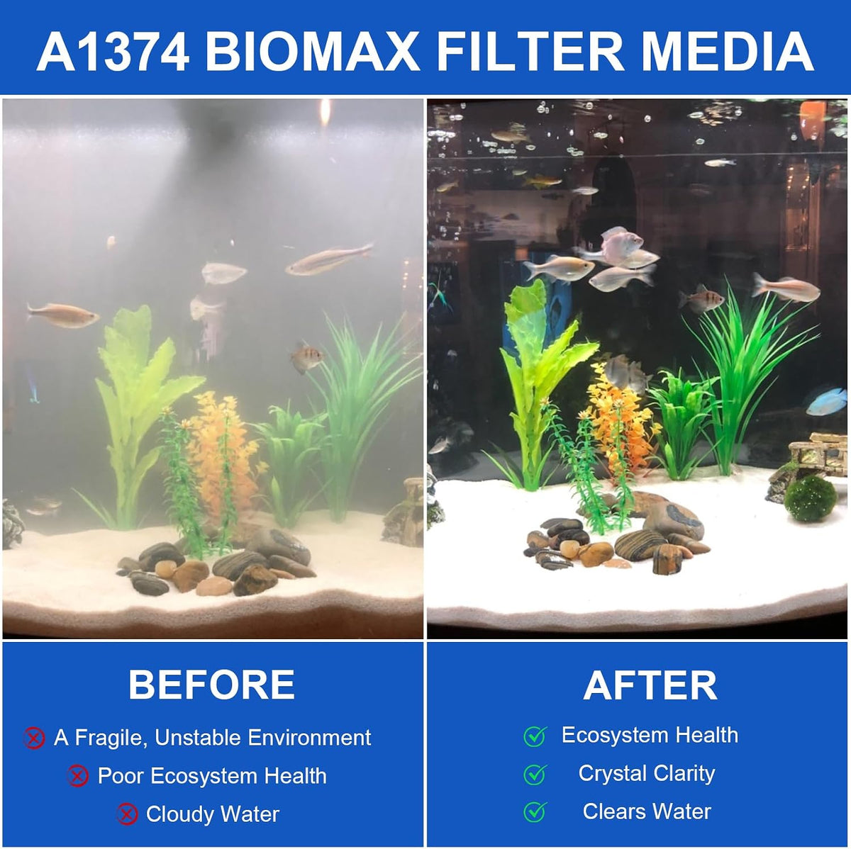 270g A1374 Biomax Aquarium Filter Media Kit for AquaClear 110 Power Filter