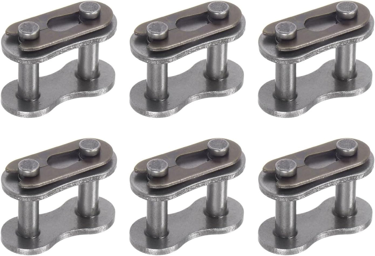 uxcell 6Pcs #40 Chain Master Connector Link Roller, 1/2" Pitch Carbon Steel, Standard Connecting Split Links for 08A Chain