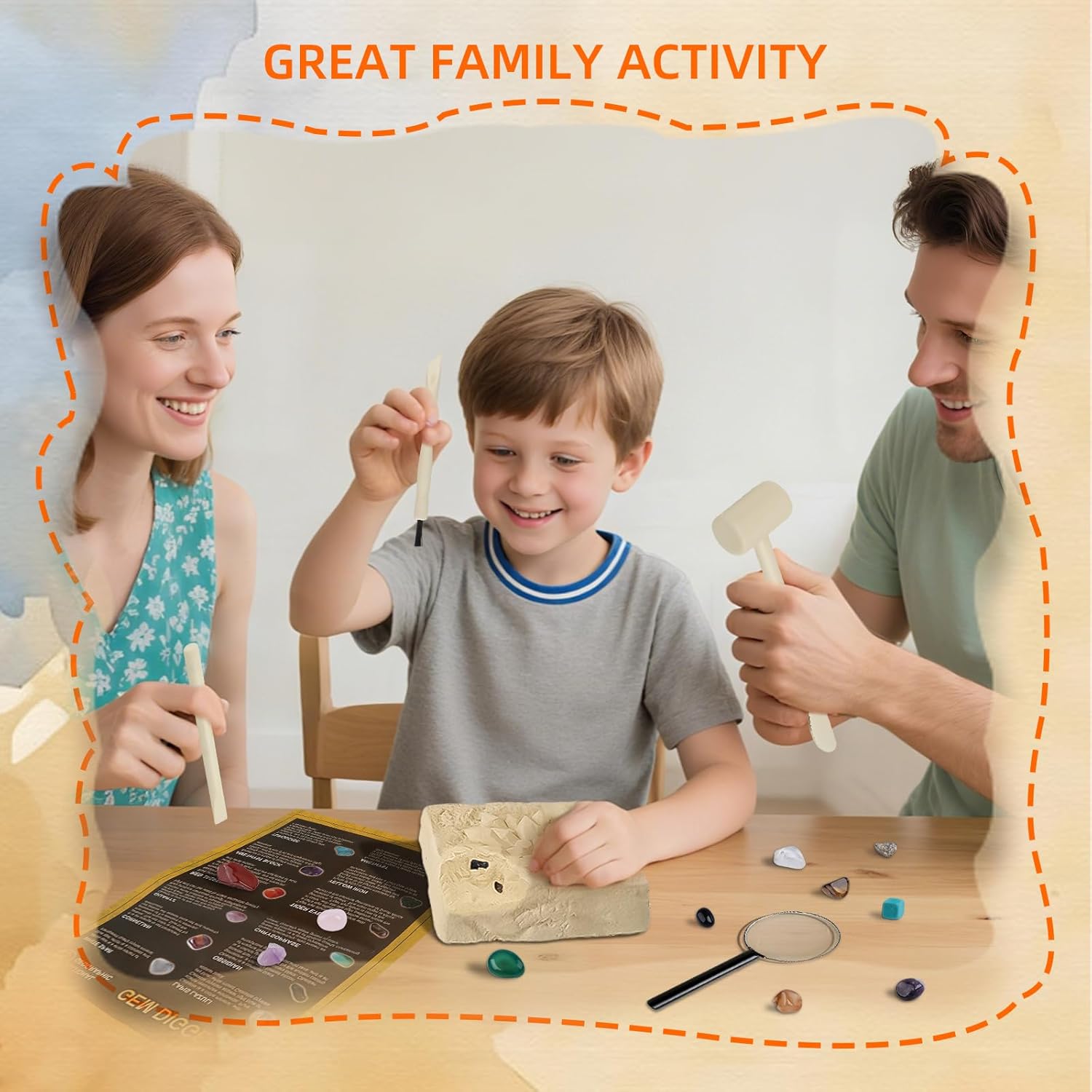 Gemstones Dig Kit Earth Science Kits for Kids Age 6-8-12-14, Birthstone Gemstone Dig Kit, Geology Kit with Break Your