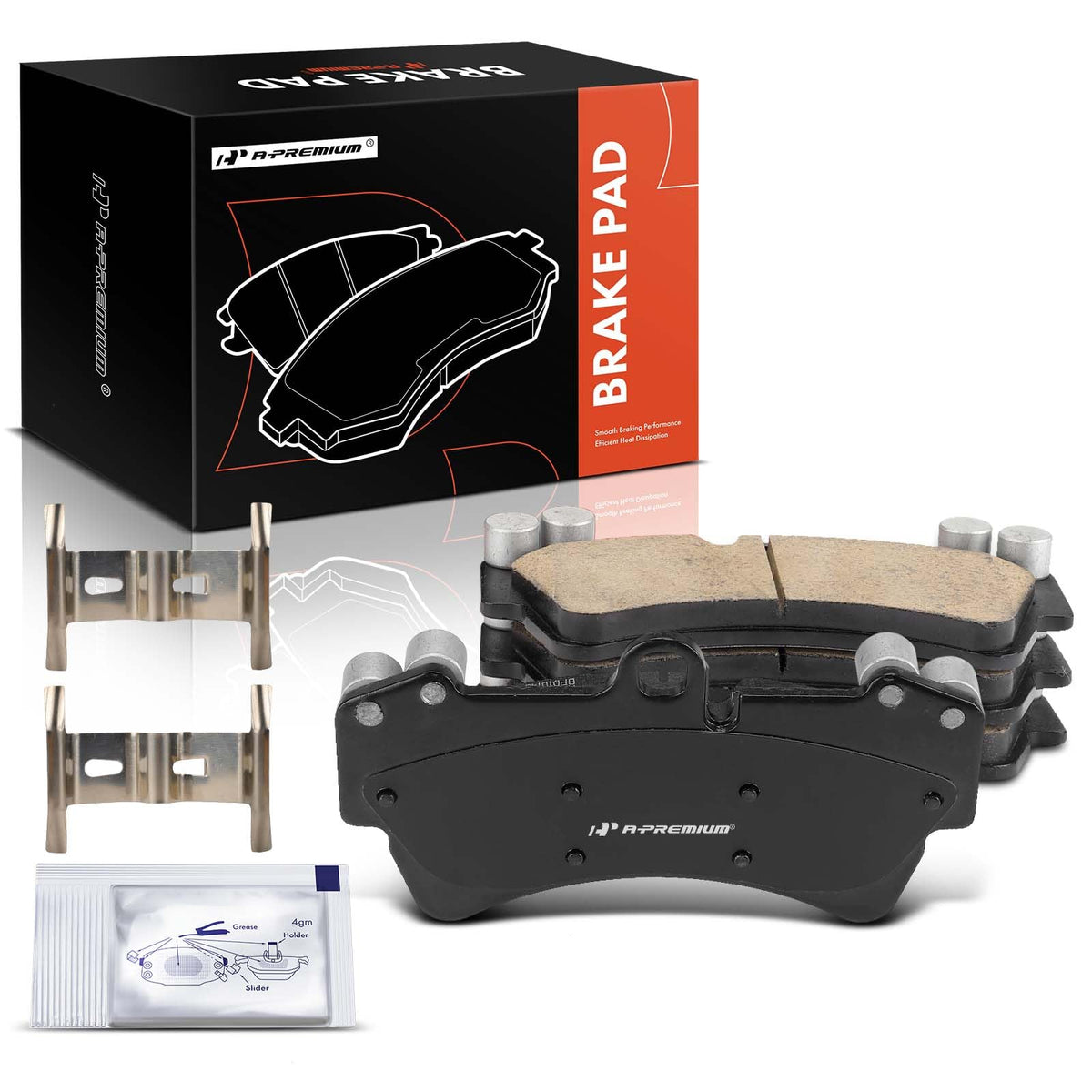 A-Premium Front Ceramic Brake Pads Compatible with Audi & Porsche