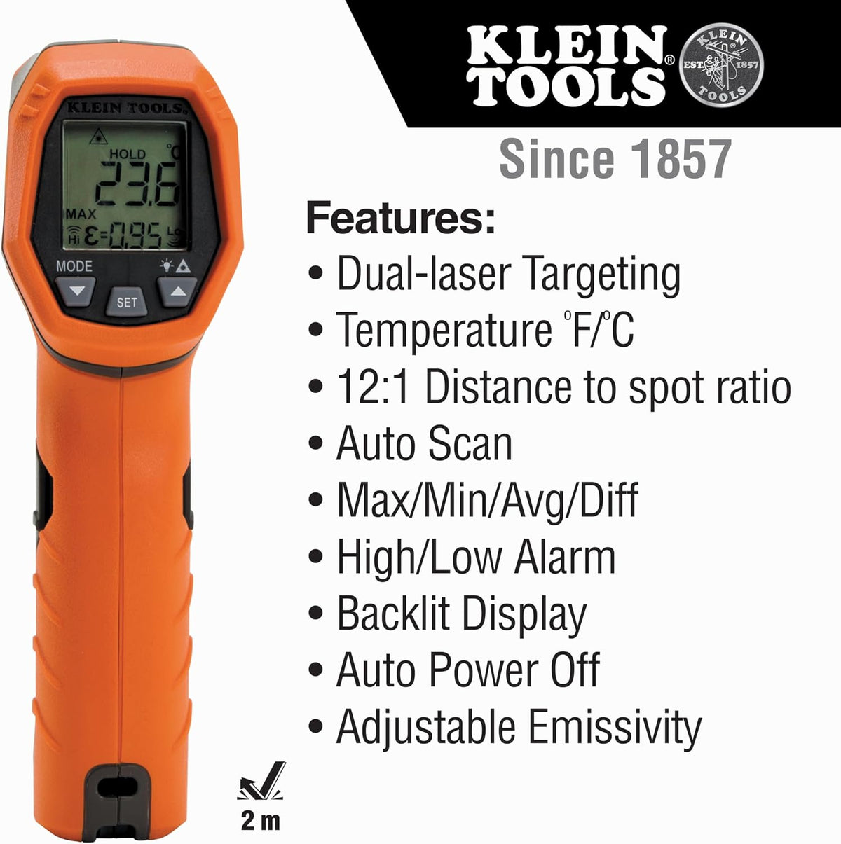 IR5 Infrared Thermometer with Dual Targeting Laser, 12:1