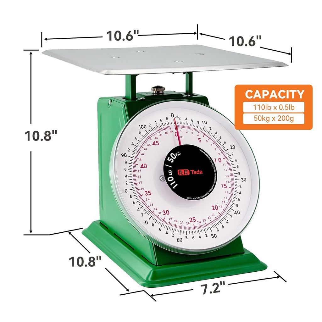 110-LBS Heavy Duty Mechanical Dial Kitchen and Food Scale