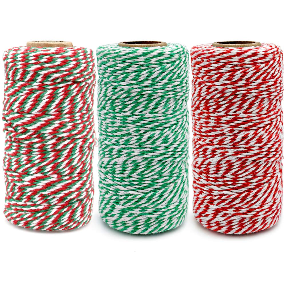 Christmas Cotton String, 984 Feet Gift Wrapping Twine for Holidays