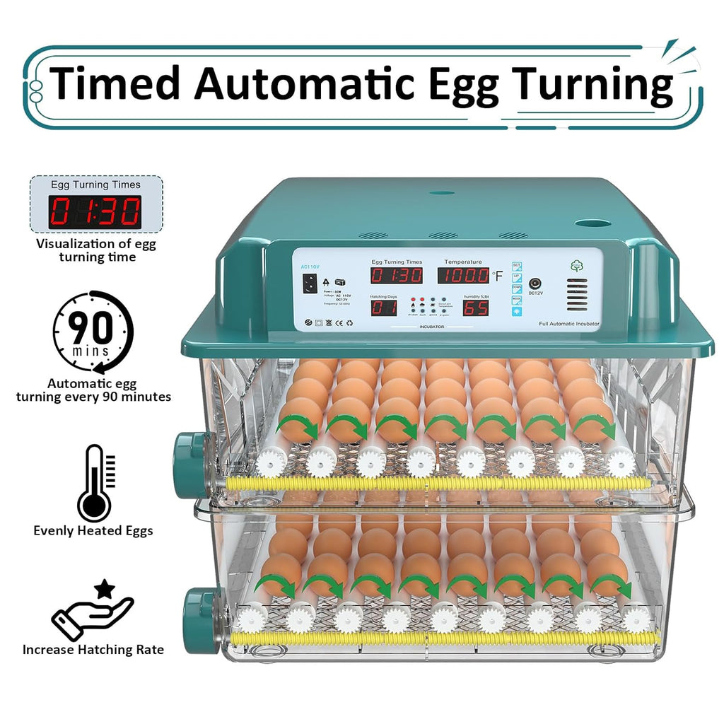 Egg Incubator for Hatching 120 Eggs with 5 Auto Incubation Models